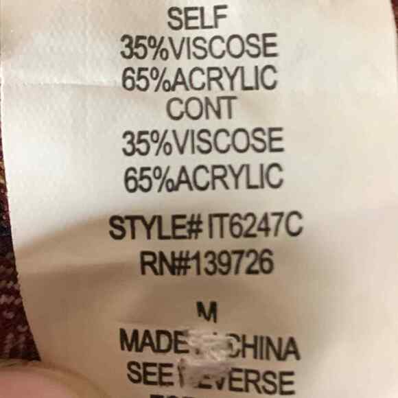 Honey Punch Shirt Womens Medium Red Black Plaid Button Up Long Sleeve Flannel - Picture 10 of 12